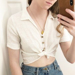 Anthropologie Potter's Pot Bohemian Tie Crop Top